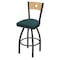 Holland Bar Stool Co 25" Swivel Counter Stool, Pewter Finish, Nat Back, Graph Tidal Seat 83025PWNatMplB022 - alternate 1